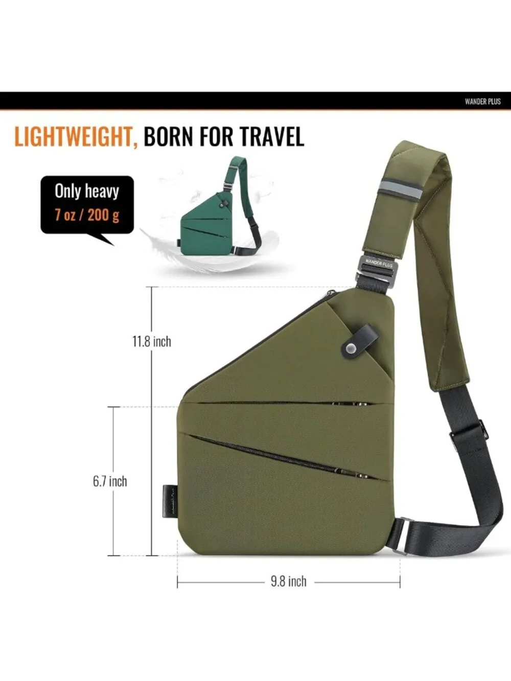 Anti-Theft Multi-Pocket Crossbody Travel Bag for Women & Men, Slim Sling Style